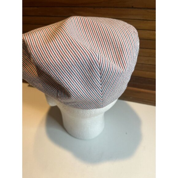 Stefeno Sport Italian Striped Textured Newsies Newsboy Hat Blue/Red SZ 57 M - Picture 5 of 11